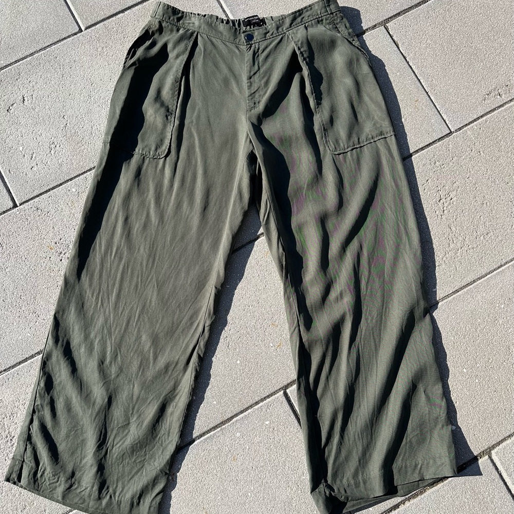 Banana Republic Women's Olive Wide Leg Pants